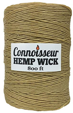 Natural Hemp Wick Spool (800 FT) Natural Beeswax Coating | Slow Burn, Long-Lasting Refill | DIY Tea Lights, Candle Making, Tapers | Standard Dispenser Use | 1.0mm