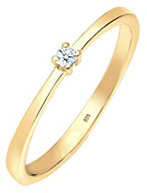 Elli DIAMONDS Ring Women Engagement Solitaire Diamond (0.03 ct.) in 925 Sterling Silver