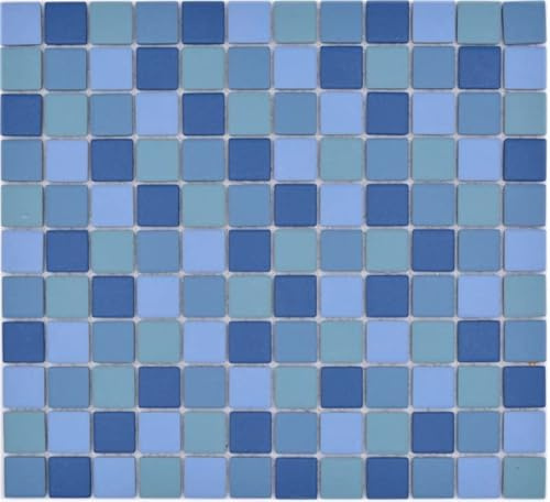 Keramik Mosaik blau türkis Poolmosaikfliese RUTSCHEMMEND DUSCHTASSE BODENFLIESE Fliesenspiegel Küche Wand - MOS18-0404-R10
