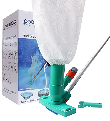 POOLWHALE Upgrades Mini-Jet-Staubsauger mit Bürste, Tasche, 6 Abschnitte, Teleskopstange von 143,5 cm und Griff