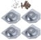 DOITOOL 4 Pieces 14 Degree Angled Leg Mounting Plates, Furniture Leg Attachment Plates Brackets T-Plate M8 Sofa Legs with Hanger Bolts, Converters and Screws