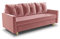 Schlafsofa Rico - Couch mit Schlaffunktion Sofa mit Bettkasten Bettfunktion Bettsofa Skandinavisch Polstergarnitur Bonell-Ferderkern Velours (Pink (Kronos 29))