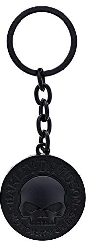 Harley-Davidson 3D Willie G Skull Logo Key Chain, 4 inch - Matte Black HDKDK239