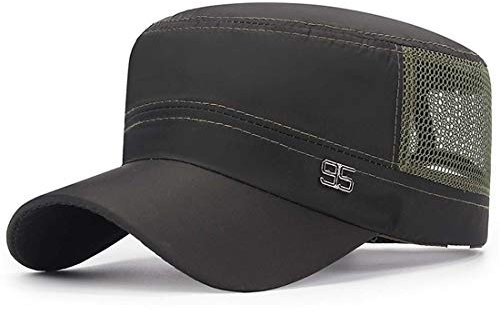 Yixda Unisex Sommer Baseball Kappe Verstellbar Mesh Army Military Flat Cap (Armeegrün)