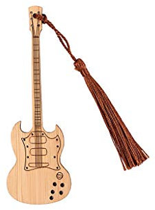 Alnicov Lesezeichen in Gitarrenform, Bambus-Lesezeichen, Vintage-Stil, personalisierbar, Kunsthandwerk, Dekoration