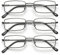 OKH Pack 3 Bloqueo de Luz Azul Rectangle Gafas de Lectura de Metal Para Hombres Anti Fatiga Visual/Head Dolor Spring Bisagra de Lectura Reader +2.5