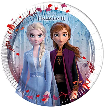 Procos 93484 Frozen 2 - Platos de fiesta (20 cm, 8 unidades, papel desechable), diseño de Frozen