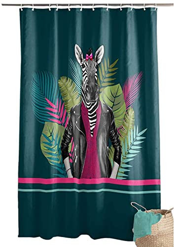 Douceur d'Intérieur, Rideau de Douche avec Crochets (180 x 200 cm) Marty, Polyester Imprimé