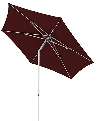 Doppler Sonnenschirm AluPro Neo Push Up 200x260 cm in Rot I Sechseckiger Sonnenschirm für Balkon & Terrasse I Öffnen & Schließen durch Schiebe Mechanismus I Höhenverstellbar