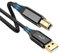 Cavo USB B 2.0, per stampante e scanner, da USB A a USB B, per stampante PC, compatibile con HP, Dell, Canon, Epson, Lexmark, Xerox, Brother, Samsung, Pixma (5 m, nero)