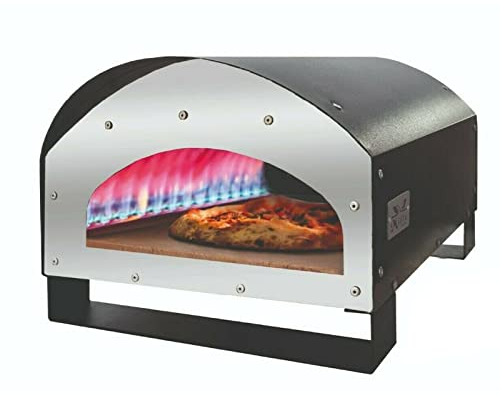 La zappa Pizzaofen aus Edelstahl für den Außenbereich mit klappbaren Füßen 33 x 42 cm Made in Italy (schwarz)