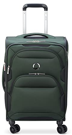 DELSEY PARIS Sky Max 2.0 Softside Expandable Luggage with Spinner Wheels, Green, Checked-Medium, 24 Inch