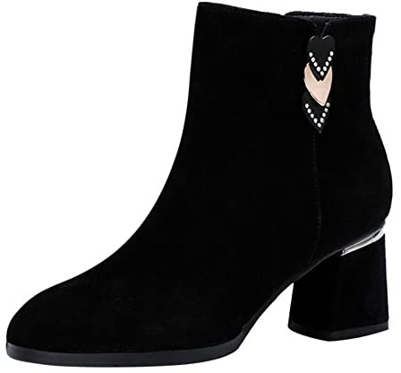 NOAGENJT Stivali Alla Coscia Stivali traspiranti Scarpe corte Scamosciato termico Alti stivali invernali con cerniera Tacchi morbidi da donna Stivali da donna retrò Stivali Gambale 40cm