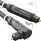 KabelDirekt – Cavo TOSLINK, cavo audio ottico angolato a 90° con perdita di segnale dello 0% – 0,5 m – Cavo in fibra ottica (digitale S/PDIF, soundbar/amplificatore, XBO/PS)