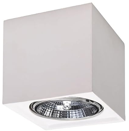 Licht-Erlebnisse Deckenlampe Weiß Keramik Würfel H: 14 cm klein eckig bemalbar GU10 Spot Lampe Deckenleuchte Flur Küche