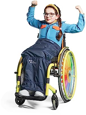 MyBlanket Sommer, wind- und wasserdichte Rollstuhl Decke, leicht und kompakt, Beinschutzdecke auch für E Mobil und Scooter, Regenschutz, ohne aufzustehen, Nachtblau (Kids)