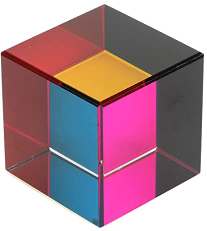 Mischender Farbwürfel, 6-seitiges, Mehrfarbiges Kristallglas, RGB-Dispersionsprisma, Desktop-Spielzeug, Bildungsgeschenk für Kinder, Optischer Würfel für Zuhause, Fotostudio, (40mm)