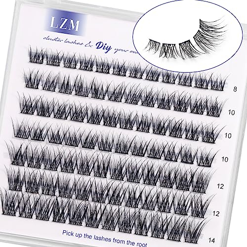 LZM Einzelne Wimpern Fake Lashes 8-14mm C Curl Falsche Wimpern Natürlicher Look Künstliche Wimpern Weich DIY Cluster Wimpern Einzeln Natürliche Wimpern (Moon-mix)