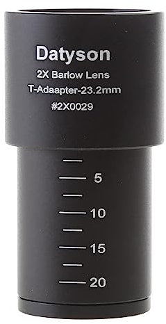 Full Metal Aluminum 2X Barlow Lens Microscope Accessories For 23.2mm Mount Port Biological Microscope Optical Glass Lens 2x Barlow Lens For 23.2mm Mount Port Biological Microscope Full Metal Aluminum