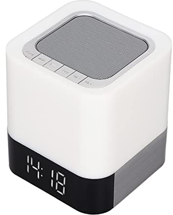 5-in-1-Lautsprecher – LED-Lichtwecker mit Touch-Steuerung – MP3-Player – Freihändiger Anruf, Warmes Licht für Kindernachtlicht, Lesen Im Schlafzimmer