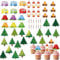 54 Pcs Cupcake Toppers and Cake Toppers Cake Decorations for Celebrating Baby Shower Kids Birthday Anniversary Party Cake Decorations Supplies (Camping Style)