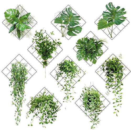 2 Stück 3D Grüne Pflanzen Wandsticker, Haltbarkeit Wandtattoo Pflanzen Wandaufkleber, Wandtattoo 3D Effekt Wandtattoo Blätter, 3D Wall Sticker Wandtattoo für Schlafzimmer, Wohnzimmer