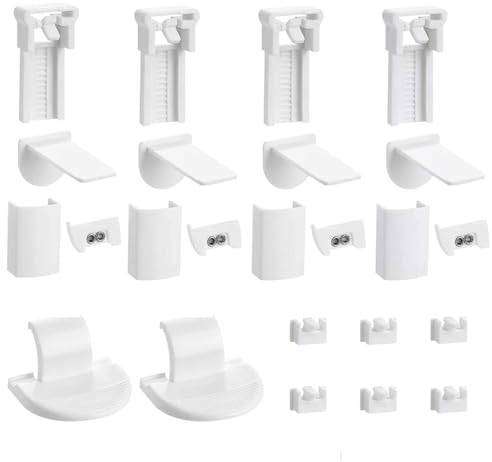 4 Kit 24 Stück Plissee Ersatzteile,Plissee Halterung Ersatzteile,Plissee Klemmträger,Plissee Ersatzteile Klemmträger,Plissee Zubehör,Ohne Bohren,für Fenster Plissees mit Vier Zugbändern