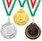 GEBETTER 3pz Medaglie Premiazioni Numeriche, Medaglie Bambini Metallo, Winner Medaglia d’Oro Premi Adulti per Giornata Sport Giochi Feste Compleanno, con Nastro Bandiera Italiana