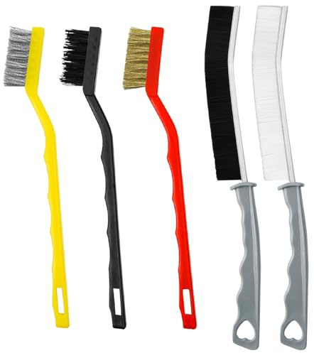 5 Piezas Cepillo Limpieza Hogar, Nuevo Multifuncional Gap Cepillo,Cepillo Limpieza hogar y Cocina, Cepillo de Limpieza de Grietas de Cerdas Duras, para Cuarto de baño, Ventana, Azulejos, Grifo