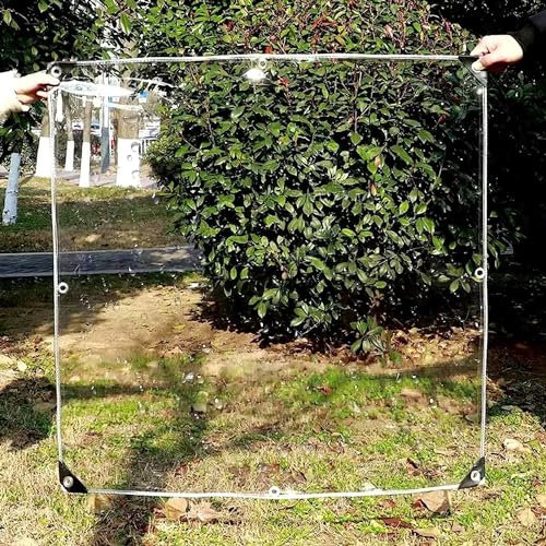 PIPRE 3m x 5m Bâche Transparente avec Oeillets, Bâche Imperméable en PVC, Couverture De Feuille pour Extérieure Plantes Jardin Terrasse Serre Gazebo, Indéchirable, 400g / m²