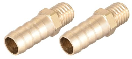 METALLIXITY Latón Manguera Punta Accesorio (M10-1.5 Macho x 10mm Puntas) 2uds, Manguera Tubo Conector - para Combustible Aire Agua Petróleo Gas