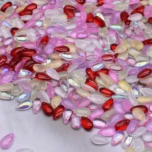 8x14mm 30/60Pcs a Forma di Goccia d'Acqua ceca Perle di Vetro di Gioielli FAI DA TE Risultati Goccia D'acqua Perle di Vetro per la Creazione di Gioielli Collana-DSD-3-8x14mm-60pcs