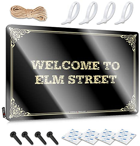 Wandschilder Welcome to Elm Street, Blechschild, Dekoration, Türschilder für Schlafzimmer (30 x 40 cm)