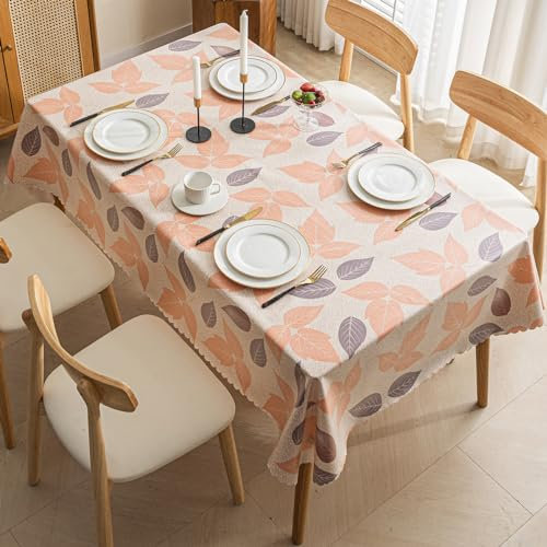 KLUOT Tischdecke 140x200cm wasserdichte unterlage Wachstuch Tischdecken wasserdichte rutschfeste Rechteckige Abwischbar PVC Tischtuch für Wohnzimmer Schlafzimmer Küche Party Garten