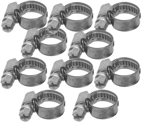 10 Stück Schlauchschellen Edelstahl Edelstahl W2 mit Schneckengewinde Rohrschellen