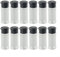 Besttoolifes Lot de 12 pots à épices en plastique transparent de 100 ml pour la maison, le camping, le barbecue, les boîtes à déjeuner