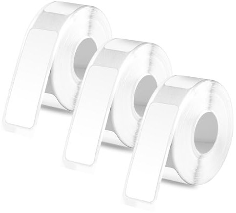480 Stück/3 Rollen Etikettendruckerbänder für Phomemo D30, 14x40mm Thermopapier Selbstklebendes Etikett Wasserfest Beschriftungsaufkleber für Büro Schule Zuhause (Weiß)