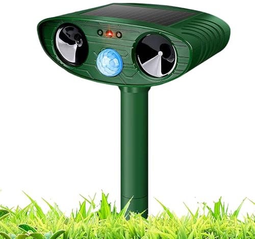 Ultrasonic Cat Repellent, Cat Deterrents Solar Mole Repellent, Outdoor Waterproof Ultrasonic Animal Repeller with Motion Sensor for Farm Garden Yard Dogs Cats Birds Squirrels Deterrent