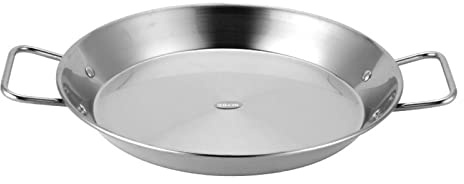 SLSKO Paella-Pfanne, spanische Paella-Pfanne aus Edelstahl, antihaftbeschichtete Meeresfrüchte-Bratpfanne, Wok-Käsekocher, Kochpfanne, Küchenkochgeschirr (28 cm)(28cm)