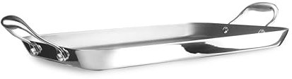 IBILI - Grill Plancha Tricapa Triply Natural 38X25 Cm, Acero inoxidable, Apto para induccion, sin antiadherente