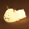 Foydream Silikon Nachtlicht Kinder, Helligkeitseinstellung LED Hirsch Nachtlicht,USB Wiederaufladbar und Timing Funktion Touch Stilllicht für Kinderzimmer Kleinkind Baby (Warm)
