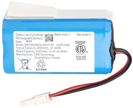 Staubsauger-Akkuzubehör, 2600 MAh 14,4 V Wiederaufladbarer Lithium-Ionen-Akku, Kompatibel For Ilife A4s, A4, A6, A9, V7, V7s, V7s Pro, Akku