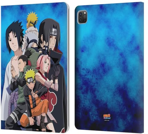 Head Case Designs Offizielle Naruto Shippuden Konoha Schluessel Kunst Leder-Wallet-Hülle Kompatibel mit Apple iPad Pro 11 2020/2021 / 2022