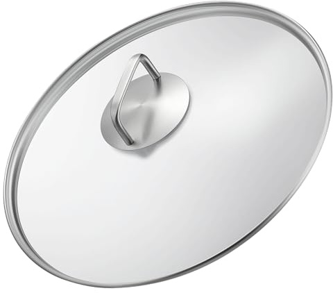 SILBERTHAL Pfannendeckel 32 cm - Universell einsetzbar | Bruchsicheres Glas, Edelstahl - Deckel für Bratpfanne, Servierpfanne oder Wok - backofensicher bis zu 150°