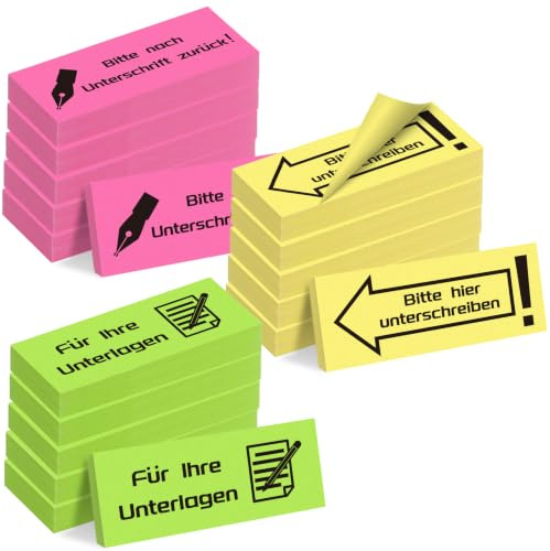 750 Blatt Haftnotizen Bitte Hier Unterschreiben Bitte Nach Unterschrift Zurück Für Ihre Unterlagen 15 Stück Helle Unterschreiben Aufkleber Selbstklebend für Unternehmen Schulen Logistik Vertrag