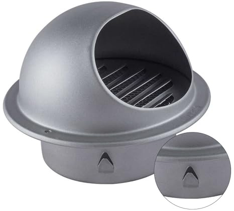 Lüftungsrohr Soffit Vents, Entlüftungsabdeckung für Klimaanlage, Garage, Außenwand, Küche, Badezimmer, Schwarz, wetterschutzgitter für Zuluft Abluft(Grau,160mm)