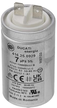 Masterpart Dryer Capacitor 7UF Microfarad To Fit Hoover, Candy GCC570NB-S, HLEV10DG-80, ROH8A2TCEZ-19 Tumble Dryers 41039164, 70028015
