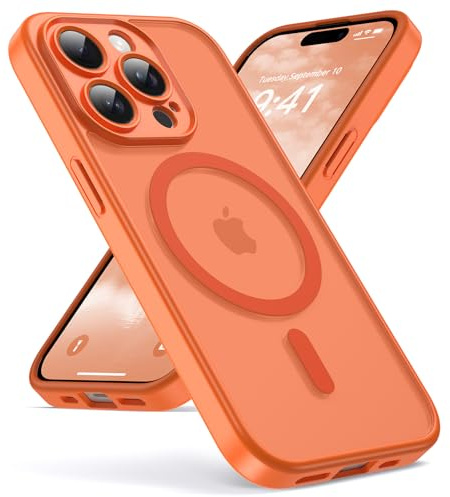 Oududianzi-Magnetisch Hülle für iPhone 15 Pro mit Magsafe, Orange