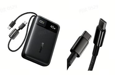 Baseus FC11 Powerbank 45W 20000mAh und USB C Kabel 100W [1M] PD QC 4.0 Schnellladung