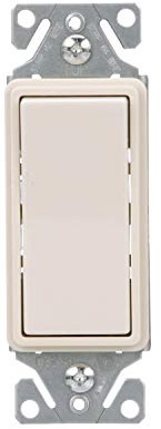 Eaton 7511LA 15-Amp 120/277-volt Heavy-Duty Grade Single-Pole Decorator Lighted Switch, Light Almond